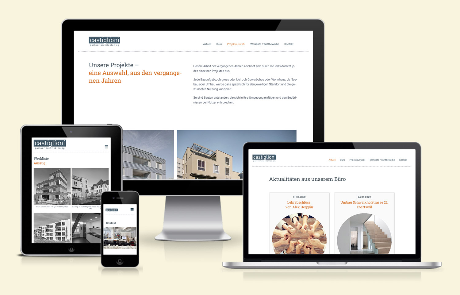 Webdesign Castiglioni Partner Architekten AG